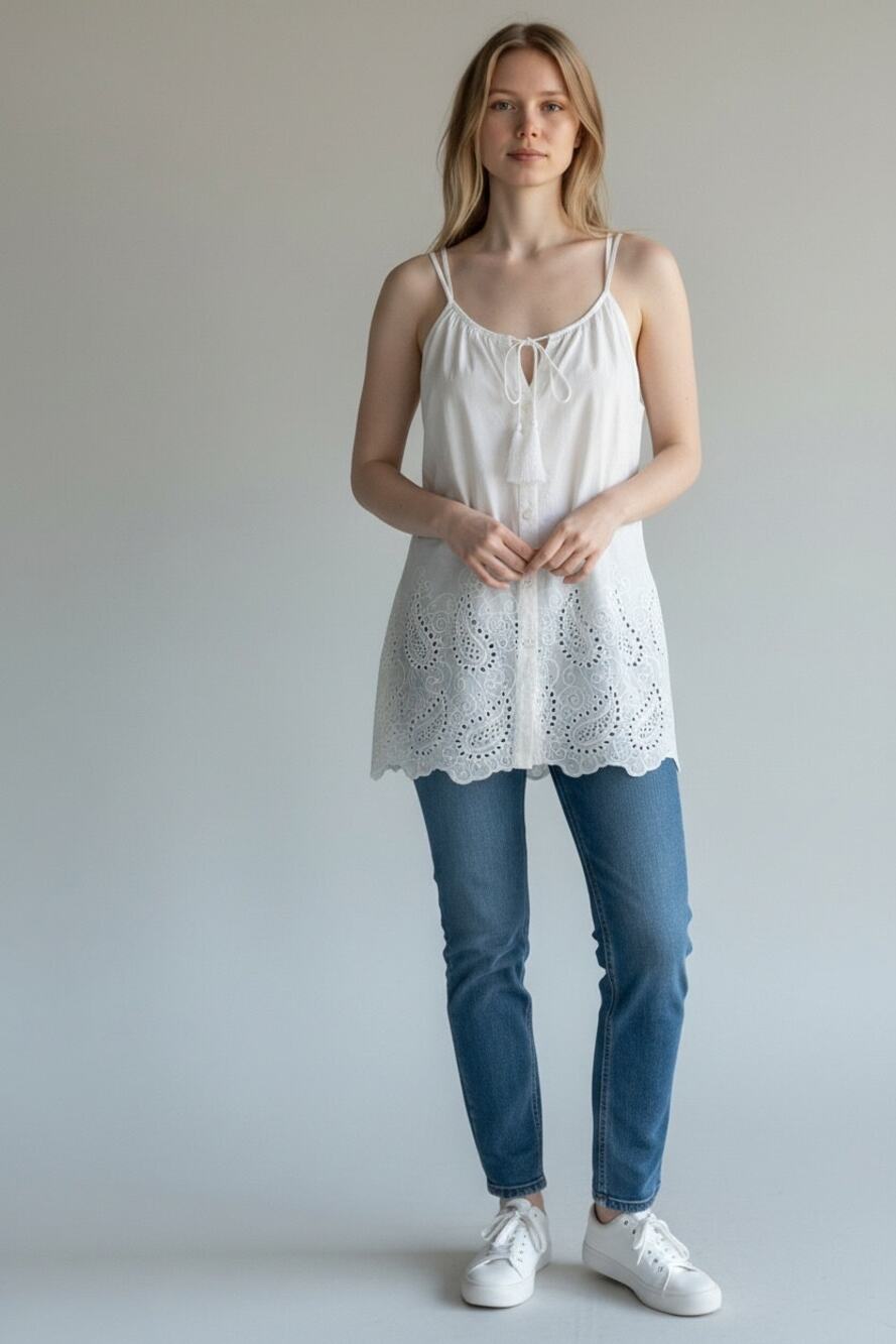 Lace Embroidered Camisol Blouse NEW sleeveless Laffaire Size Large Boho Fairy